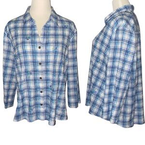 Alfred Dunner Women’s Plaid Button Down Shirt Size 20